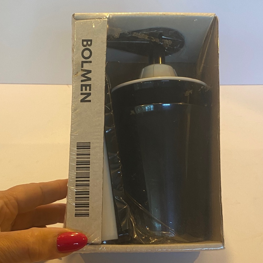 IKEA‎ BOLMEN Bathroom Set Black New 3-Piece Soap Dispenser Dish Holder